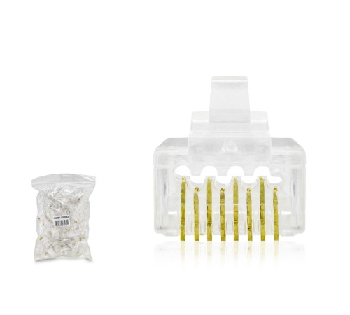 Cat6 Konnektör Ez Rj45 Delikli 100Lü Paket Şeffaf HDX5063