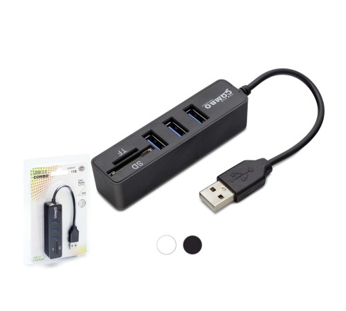 Usb Hub 3*Usb + Sd + Tf Siyah HDX7009