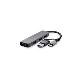 Type-C + Usb3.0 Hub 4*Usb3.0 Gri HDX7825