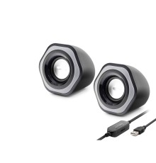 Bilgisayar Hoparlörü 1+1 Usb + 3.5 Mm + Ses Kontrol Siyah SPA2209