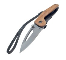 Taktik Çakı Küçük Paslanmaz Çelik Ahşap Sap 15 Cm