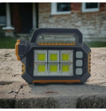 15W Güneş Enerjili Powerbank Özellikli Çok Fonksiyonlu Işıldak Fener GS490