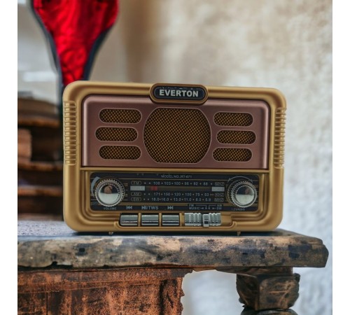 Nostaljik Görünümlü USB SD AUX Bluetooth Destekli Şarjlı Radyo RT-671