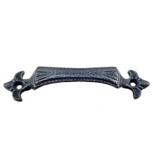Antika Tarz Dekoratif Pirinç Lale Mobilya Kulbu - 27x115 mm, Oksit