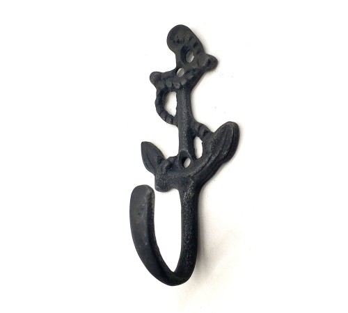 Antika Tarz Dekoratif Pirinç Halatlı, Çapa, Denizci, Gemici Askı - 95x42mm, Oksit