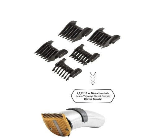 609 Profesyonel Şarjlı Saç Sakal Kesme Tıraş Makinesi Erkek Tıraş Makine Seti
