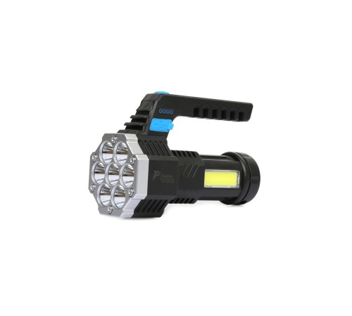 PS-3879 USB Şarj Göstergeli Şarj Edilebilir 7*XPE +COB Led El Feneri