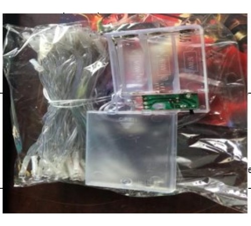 10m 60 Led Gün ışığı 2 Kademeli Şeffaf Kablo Pilli MZ33