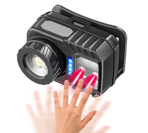 PeakStar PS-571 Sensör XPG COB LED USB Şarj Edilebilir Lityum Pilli Zoomlu Kafa Lambası