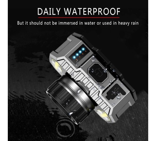 PeakStar PS-010 800 Lümen Zoomlu Şarj Göstergeli Cob LED Usb'li Şarjlı Kafa Lambası