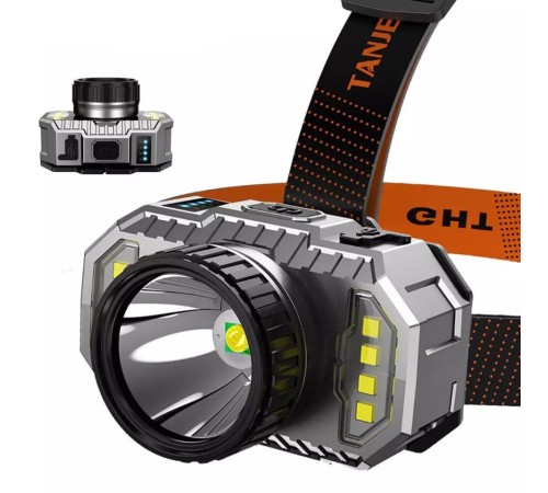 PeakStar PS-010 800 Lümen Zoomlu Şarj Göstergeli Cob LED Usb'li Şarjlı Kafa Lambası