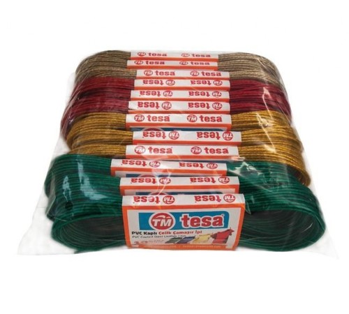 Temsan 12' li PVC Kaplama 10 Metre Çelik Çamaşır İpi