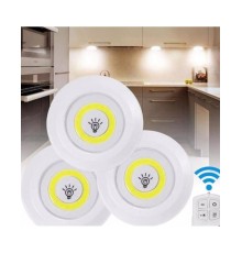 Uzaktan Kumandalı 3 Lü Spot Led Lamba Kablosuz Pilli Işıldak