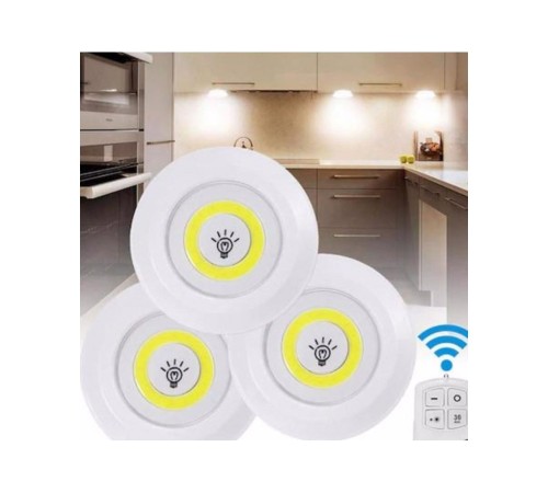 Uzaktan Kumandalı 3 Lü Spot Led Lamba Kablosuz Pilli Işıldak