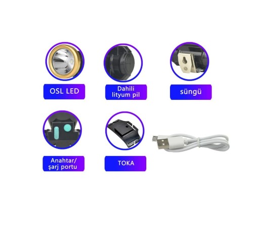 Şarjli Baret Lambasi Osl Led WT-065