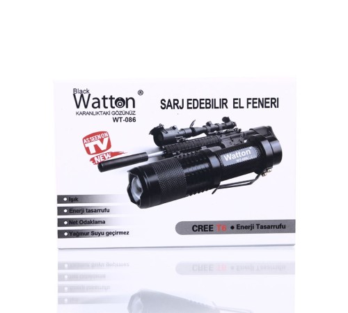 Orjinal 800 Lümen T6 Şarjlı EL Feneri Wt-086
