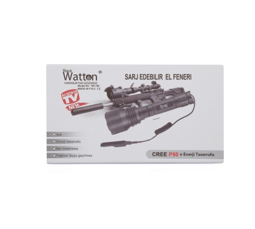 Profesyonel P50'Led 3.000 Lümen Şarjlı Av Feneri Wt-150