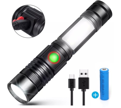 Geniş Açılı P50 Led Şarjlı EL Feneri Wt-601