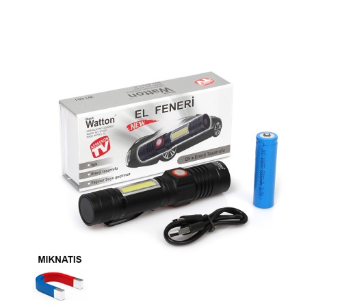 Geniş Açılı P50 Led Şarjlı EL Feneri Wt-601