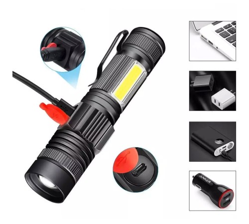 Geniş Açılı P50 Led Şarjlı EL Feneri Wt-601