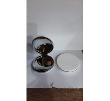 Beyaz Renk Büyüteçli Cep Aynası Yuvarlak