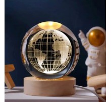 Dunya Tasarımlı Işıklı Cam Küre Cap 6 Cm Kod 55