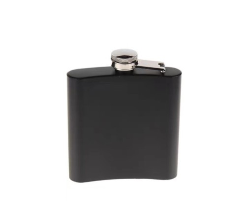 Siyah 6 oz Çelik Cep İçki Kanyak Matarası