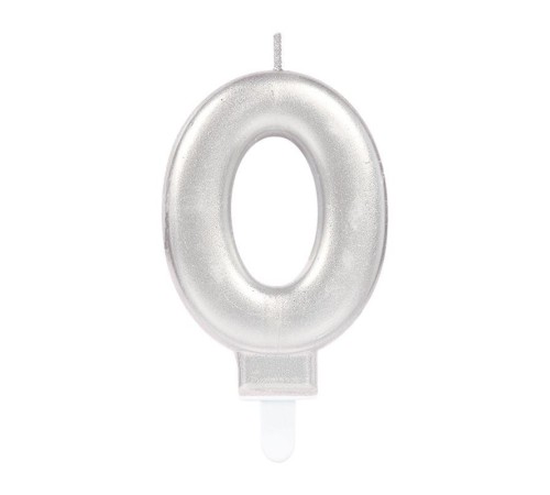 0 Rakam Mum Gümüş Renk