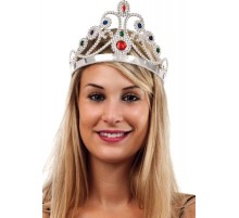 Gümüş Renk Plastik Prenses Tacı Kraliçe Tacı 60 cm