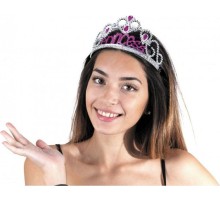 Gümüş Renk Prenses Yazılı Parti Tacı 60 cm