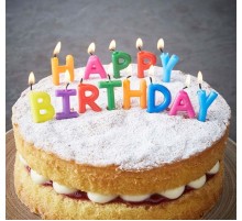 Happy Birthday Yazılabilen Rengarenk Doğum Günü Mumu