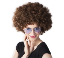 Kahve Renk Kıvırcık Afro Bonus Peruk