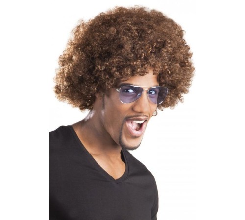 Kahve Renk Kıvırcık Afro Bonus Peruk
