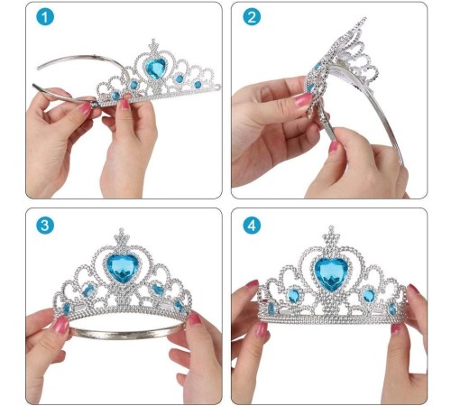 Karlar Ülkesi Mavi Kalpli Taşlı Elsa Tacı