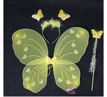 Sarı Renk Kanadı Tacı ve Sopası 50x37 cm