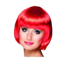 Kırmızı Renk Parti Peruğu Küt Saç