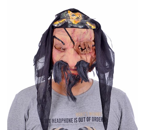 Lateks Saçlı Sakallı Korsan Maskesi