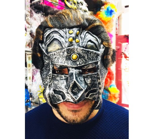 Lateks Savaşçı Maskesi Terminatör Maskesi Saçlı