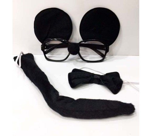 Mickey Mouse Gözlüğü Papyonu Kuyruğu Seti