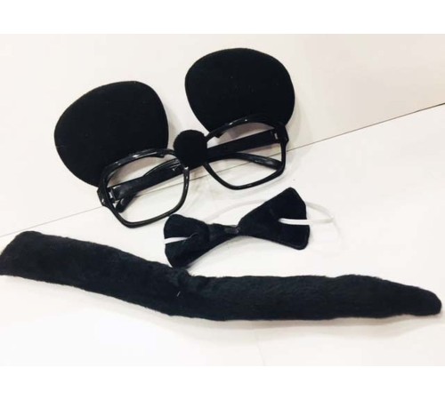 Mickey Mouse Gözlüğü Papyonu Kuyruğu Seti