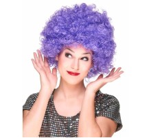 Mor Renk Kıvırcık Afro Bonus Peruk Parti Peruğu