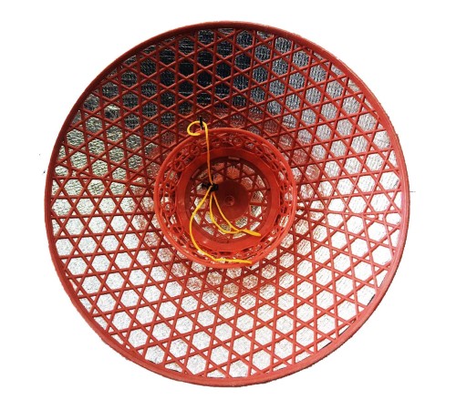 Pembe Çiçekli Damlalı Saten Kaplama Mor Vietnam Şapkası