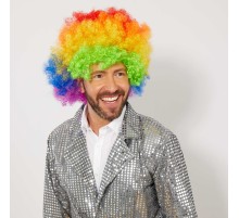 Rengarenk Kıvırcık Afro Bonus Peruk
