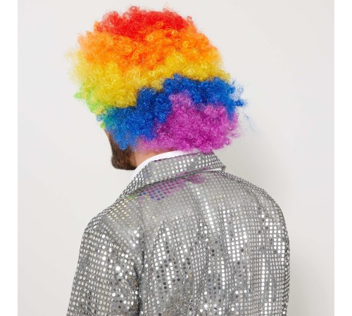 Rengarenk Kıvırcık Afro Bonus Peruk