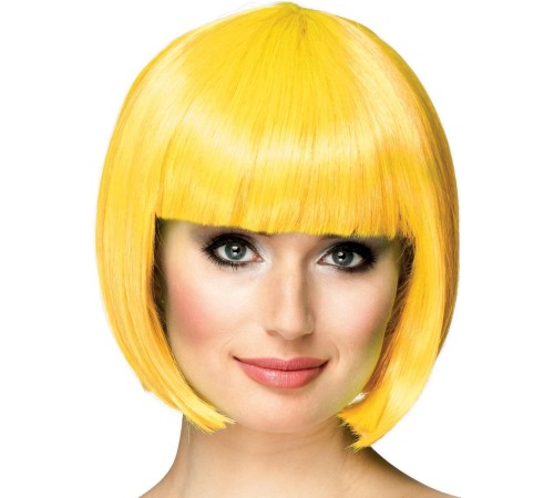 Sarı Renk Parti Peruğu Kısa Küt Saç