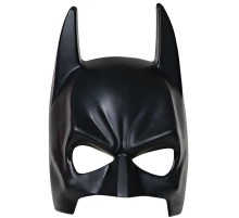 Siyah Renk Çocuk Boy Arkadan Lastikli Batman Maskesi Yarasa Adam