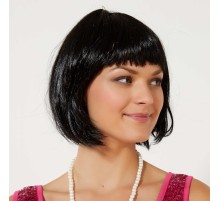 Siyah Renk Parti Peruğu Küt Saç