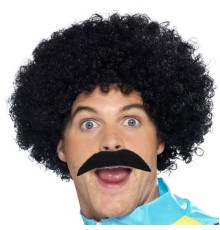 Siyah Scouser Erkek Kısa Peruk 120 Gr ve Bıyık Seti