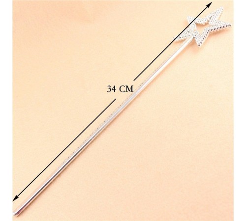 Yıldız Model Peri Asası Melek Asası Prenses Asası Metalize Gümüş Renk