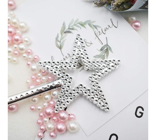 Yıldız Model Peri Asası Melek Asası Prenses Asası Metalize Gümüş Renk